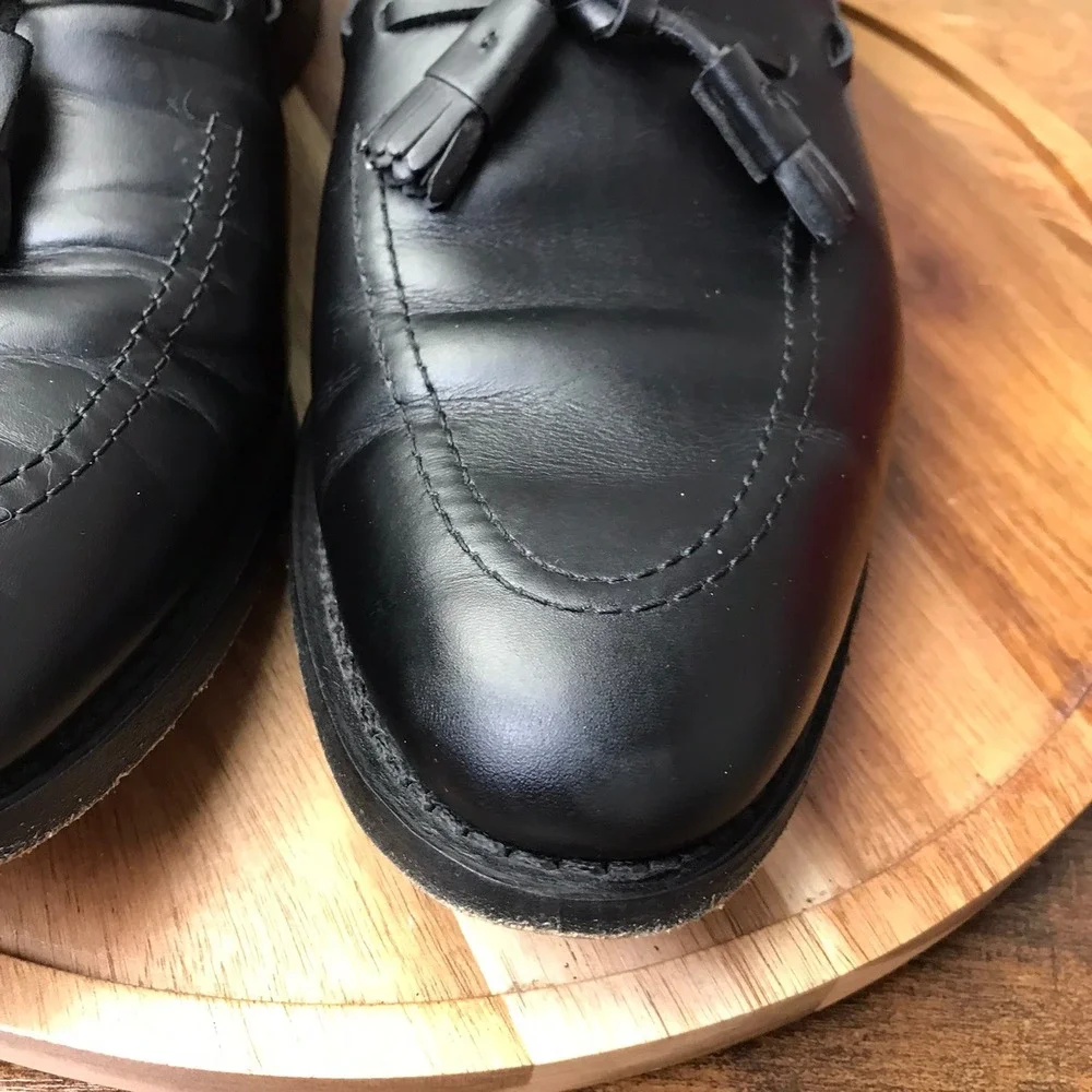 Allen Edmonds Grayson Tassel Loafers Mens 10.5D Black Leather Slip On Dress Shoe